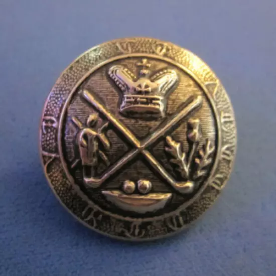 Vtg gold tone metal Royal Blackheath Golf Club (London) crest shank button