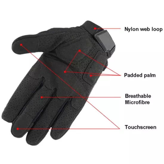 Mens Tactical Full Finger Gloves Army Military Combat Hunting Shooting Gloves