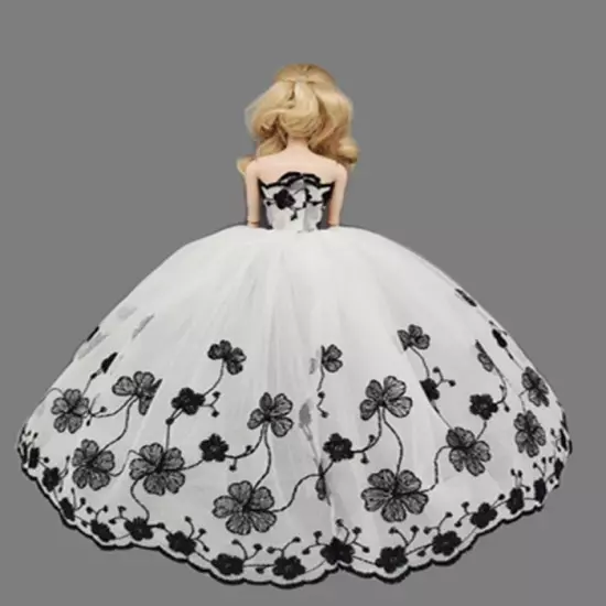 1/6 Doll Clothes Outfits Floral Lace Wedding Dress Gown 11.5" Dolls Accessories