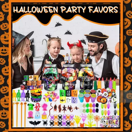 200Pcs Halloween Party Favors, Bulk Toys for Treats Non... 