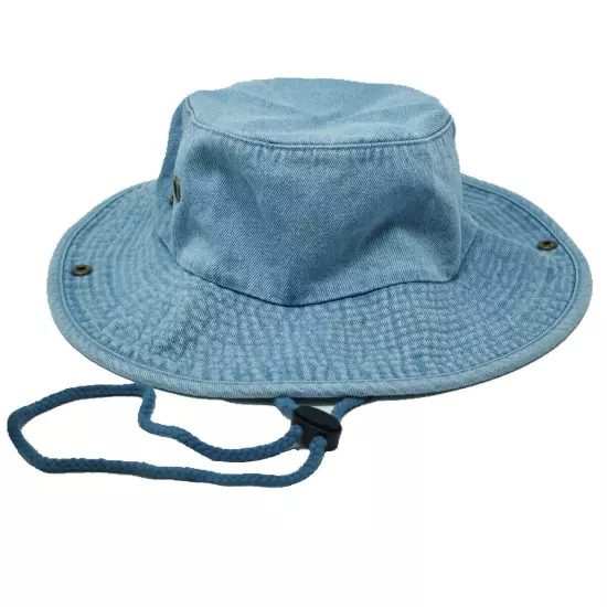 Unisex 100% Cotton Bucket Hat Fishing Camping Safari Boonie Sun Brim Summer Cap