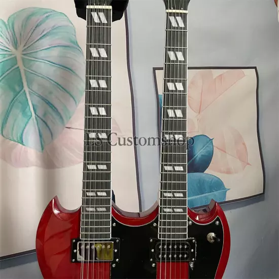 Custom 1969 EDS-1275 SG Double Neck Electric Guitar Jimmy Page 12+6 Cherry Red