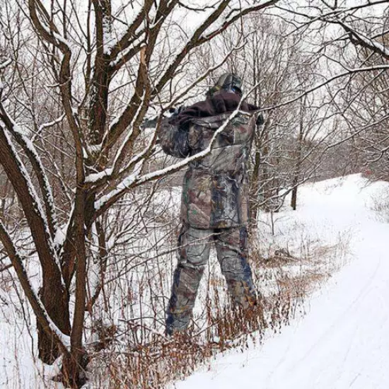 Ghillie Suit Winter Real Tree Camo Jacket Pants Gloves Hunting Clothing Thicken