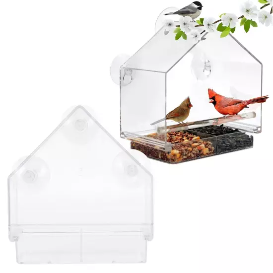 Indoor Outdoor Hanging Bird Feeder PS Transparent Bird Feeding Tool for Feeding