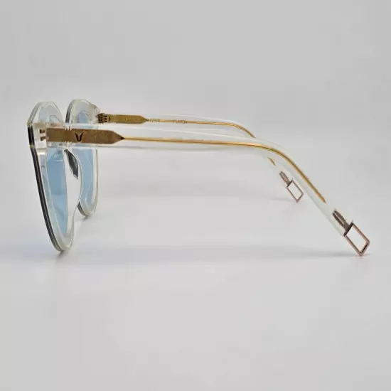 Gentle Monster Flatba Black Peter C1 Clear Gold Frame Light Blue Lens Sunglasses