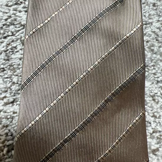 BURBERRY London 100% Silk Made In Italy Iconic Plaid Striped Necktie