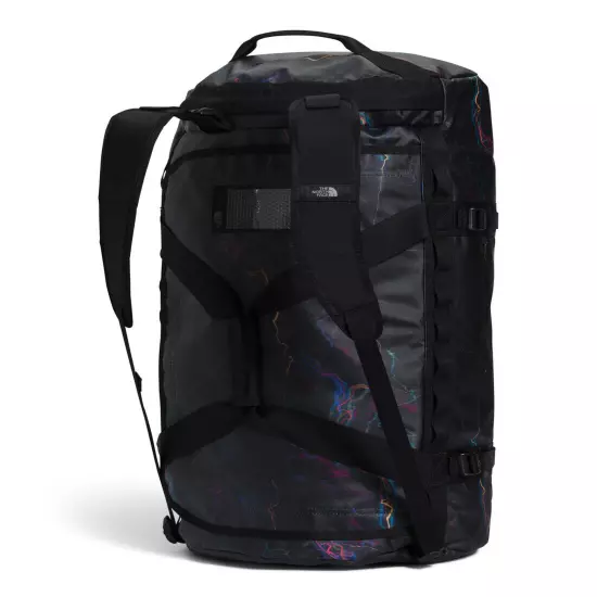 The North Face Base Camp Duffel Packable Travel Backpack Black Trail Glow Print