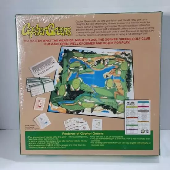 VINTAGE 1993 BEN LIGHTFOOT GOPHER GREENS GOLF BOARD GAME ~BNIP; FACTORY SEALED~