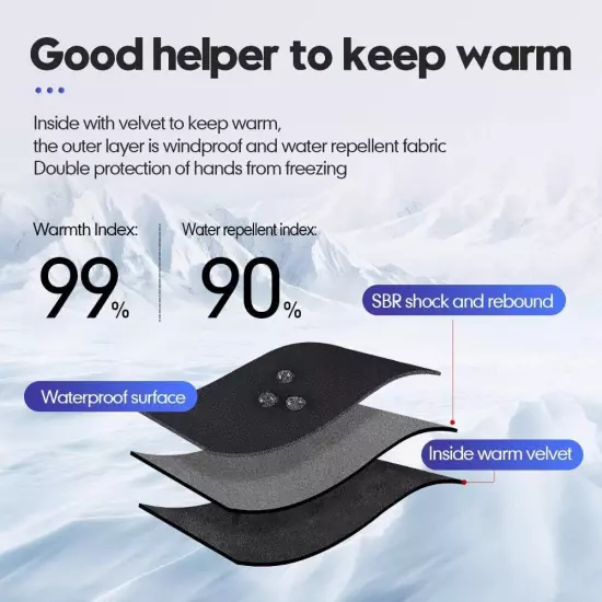 -10℉ Waterproof Windproof Touch Screen Warm Winter Gloves for Cold Weather Men