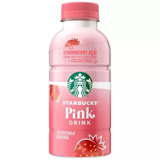 Pink Drink, Strawberry Acai with Coconut Milk, 14Oz Bottle