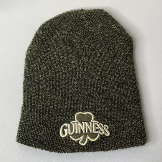 Guinness Hat Beanie Acrylic OS Green Embroidered Patch Logo Unisex