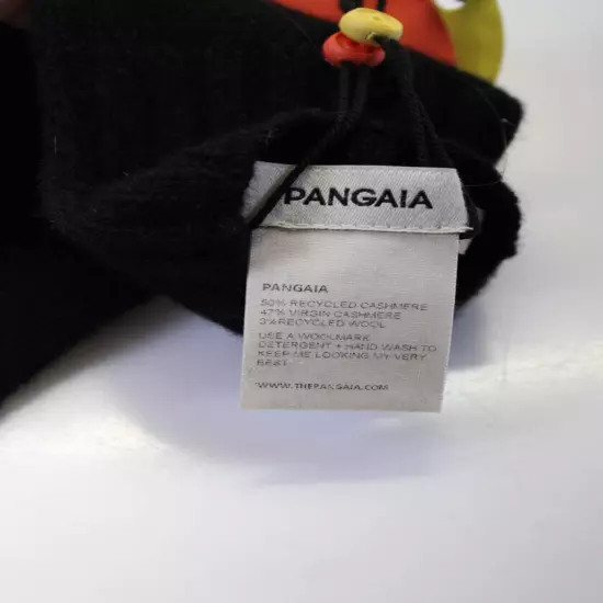 Pangaia Womens Solid Black Recycled Cashmere Knit Gloves Size M/L