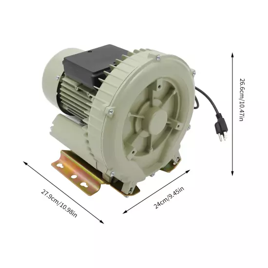 110V Industrial Fish Pond Tank Air Pump Blower Oxygen Aerator 370W 12kpa Durable