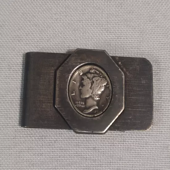 1941 Mercury Dime Coin Money Clip 1"x2" 