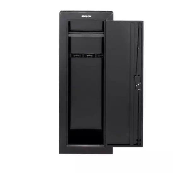 Black 8 Gun Security Cabinet Safe Storage Rifle Shotgun Steel Firearm Ammo Lock