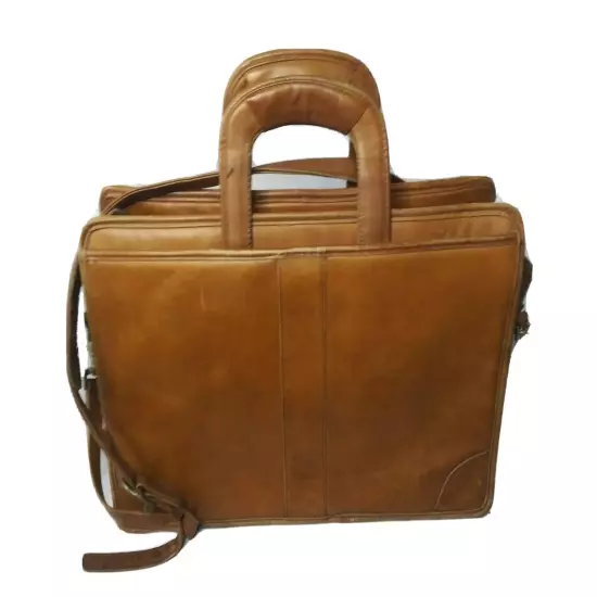 Colombian Leather Slim Briefcase Brown Antigua & GDK Embossed 