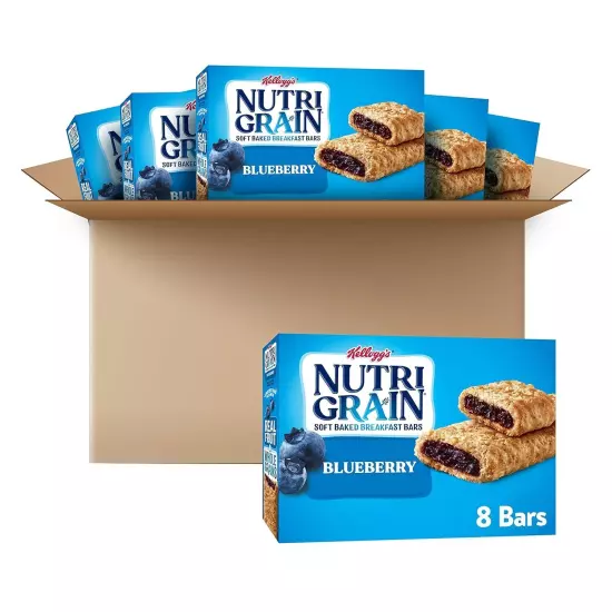 Nutri-Grain Soft Baked Breakfast Bars, Made with Whole Grains, Kids Snacks, Valu