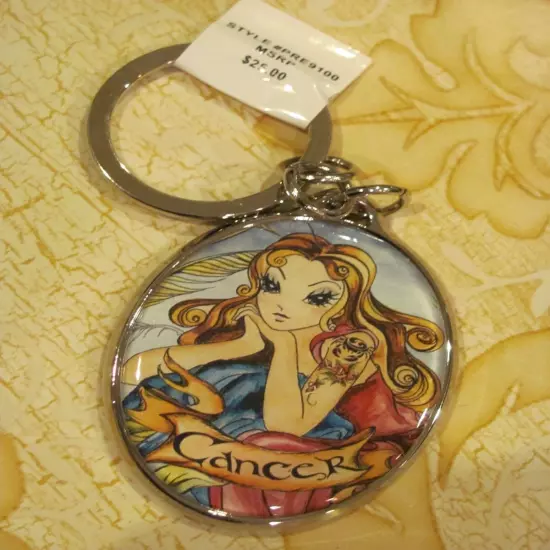 1990’s Isabella Fiore Tattoo Printed Zodiac Sign Keychain - RARE MSRP $25.00 NWT