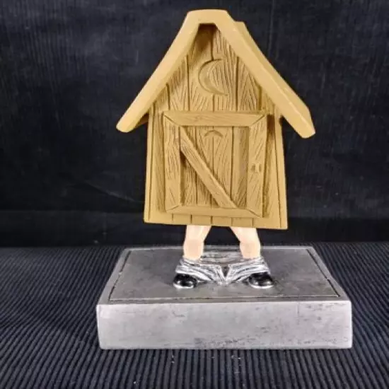 Pewter Resin Color Outhouse Bobblehead Trophy Award (52101-GS) Free Engraving