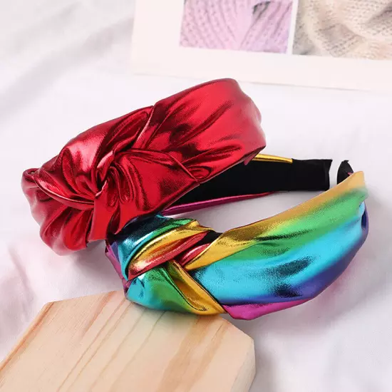 Women PU Leather Wide Headband Hairband Girls Hair Hoop Solid Accessory*