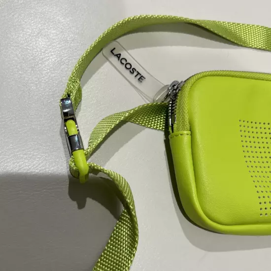 LACOSTE Leather Lime Neon Waist Bag