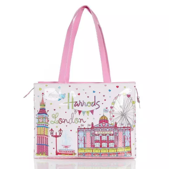 Women PVC Waterproof Shopping Storage Harrods London Shoulder Bag Large Handbags