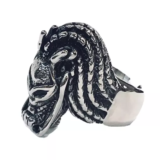 Stainless Steel Men’s Biker Style Ring Dragon Skull Size 9.5 - 16 Grams