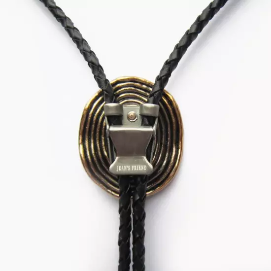 Bolo Tie Black Obsidian, Bolo Tie, Western Tie, Real Gold Plated