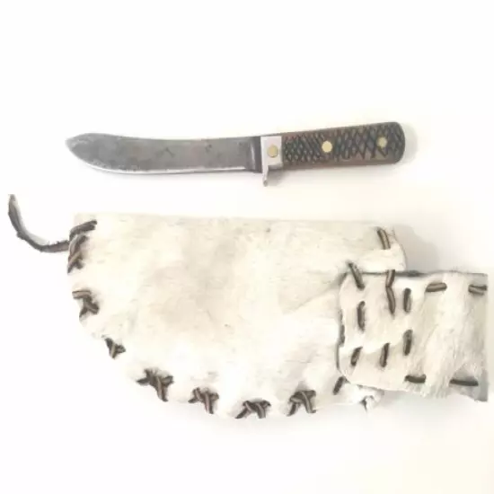 Mountain Man Skinning Knife With Calf Skin Sheath