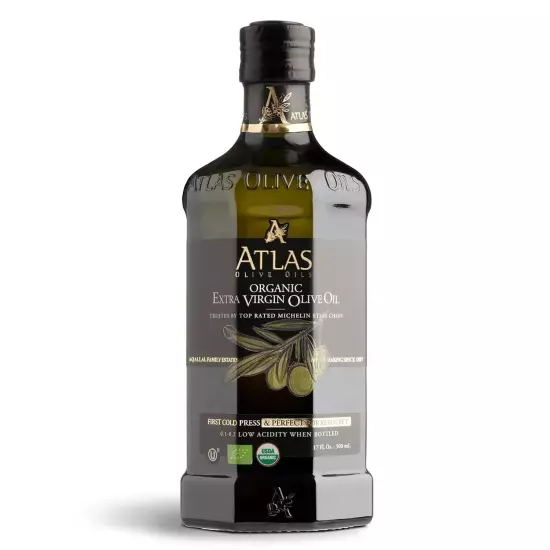 Atlas Organic Cold Pressed Moroccan Extra Virgin Olive Oil, Polyphenol Rich, NEW