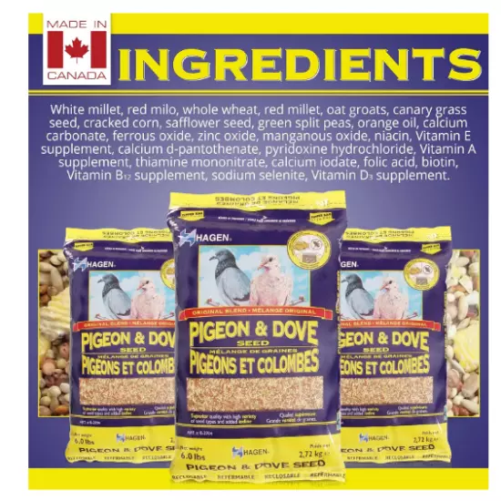 Hagen Pigeon & Dove Seed, Nutritionally Complete Bird Food, original version, 6