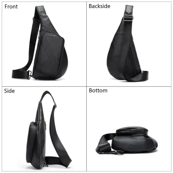 Sling Bags for Men and Women Small, Genuine Leather Chest Bag One Shoulder Ba...