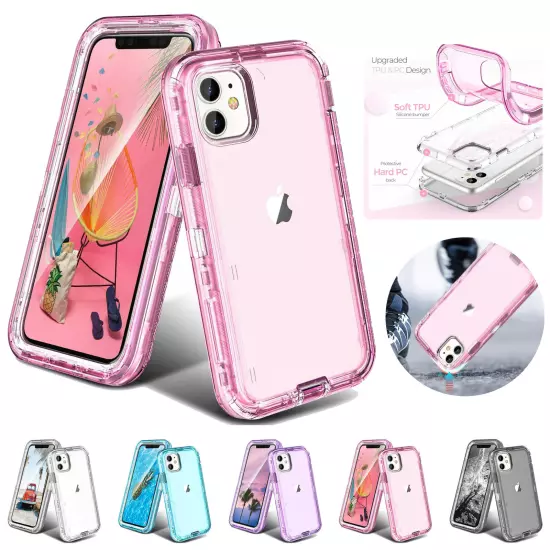 For iPhone 15 16 Pro Max 14 13 12 11 X XR 78 Plus SE Shockproof Clear Cover Case