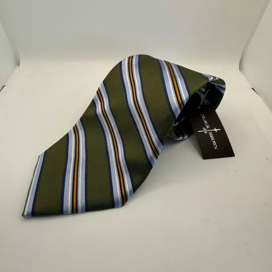 NEW Black Brown 1826 Green Blue Orange Stripes Silk Necktie