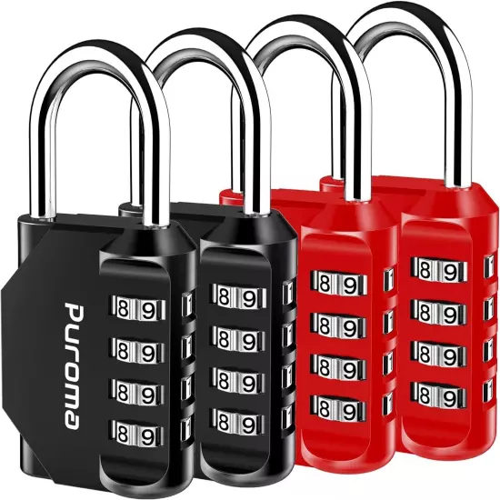 Puroma 1 Pack Combination Lock 4 Digit Locker Lock Outdoor Waterproof Padlock fo