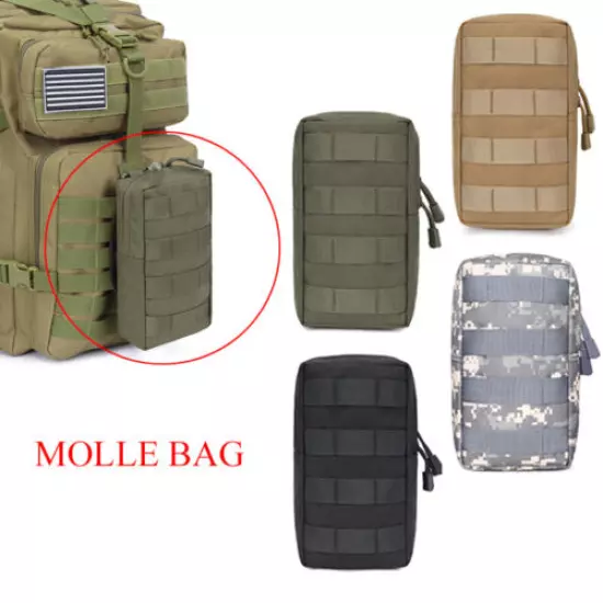 Tactical Molle Pouch Waist Bags EDC Belt Fanny Pack Cards Keys Hunting Utility