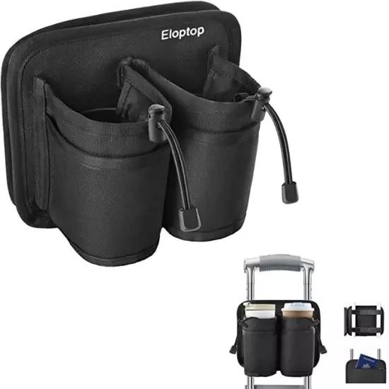 Eloptop Black Travel Traveler Suitcase Luggage Cup Holder Accessory