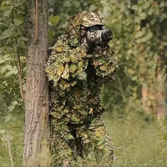 3D Bionic Camo Leaf Hunting Clothes Birding Tactical Airsoft Ghillie Suit