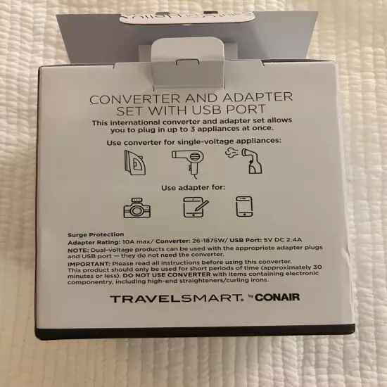 Travel Smart by Conair 2 Outlet Converter Set with USB Port