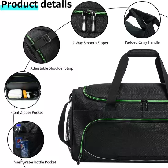 Mens Gym Bag 21 Inch Large Overnight Weekender Duffle Bag for Travel Sport-Green