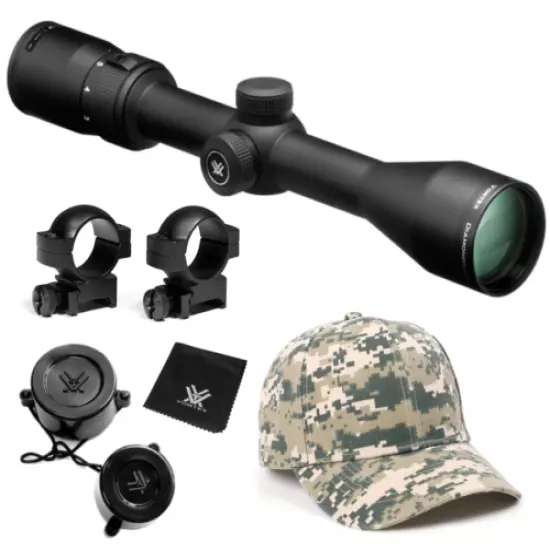 Vortex Optics Diamondback 3-9x40 Dead-Hold Riflescope w/ Hat and M Rings Bundle