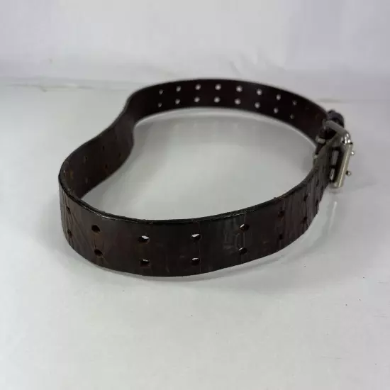 Worn Brown Leather Two Prong Work Belt - Men's Size 30