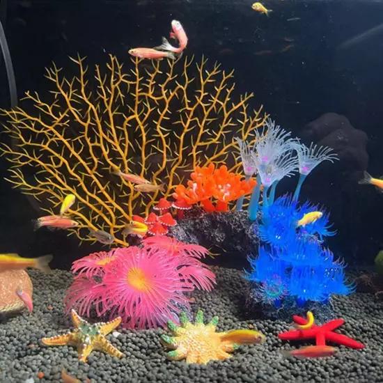 Simulated Silicone Coral Fish Tank Landscape Decoration L7Q3