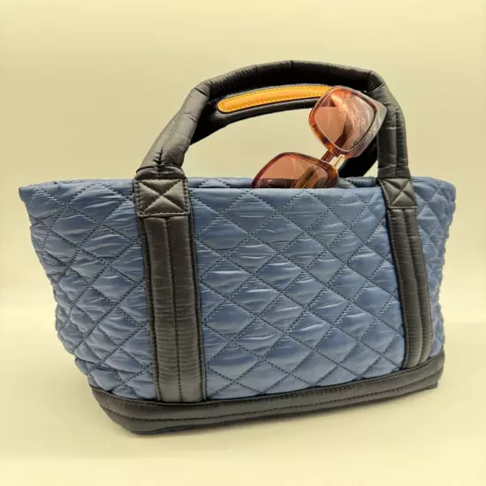 MZ WALLACE Empire quilted nylon small tote - Navy blue (No long strap)