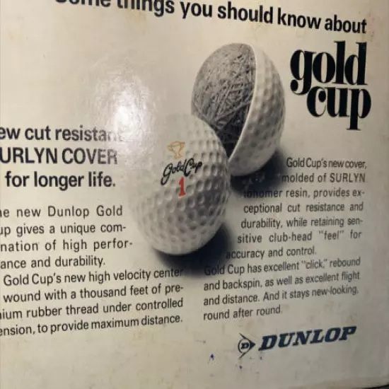 Vintage Dunlop Gold Cup Golf Balls Set - Four Sleeves Unused