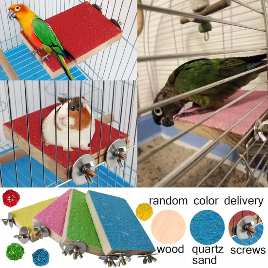 Hamiledyi Bird Perch Stand, 12PCS Wood Parrot Stand bright colorful 