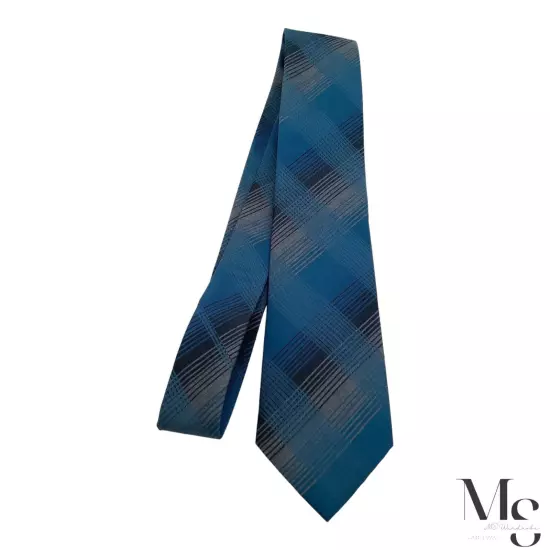 $65 Calvin Klein Blue Plaid Luxury Silk Bled Tie W: 3" NWT