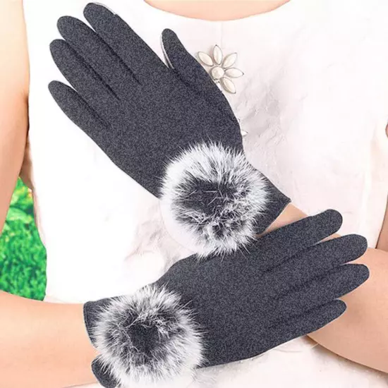 Women Winter Touchscreen Gloves For Cold Weather Solid Thermal Knit Cuff Gloves