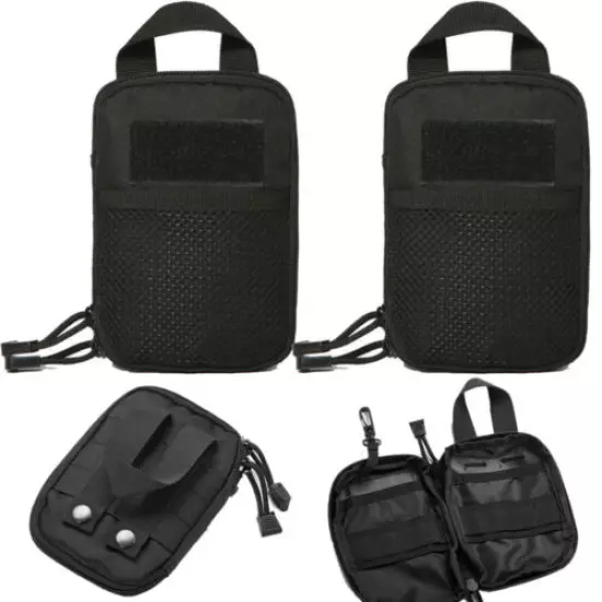 2pcs Black Tactical Waist Bags Accessories Pack Storage Pouches Hiking Hunting