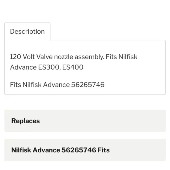 56265746 Solution Solenoid Advance ES300 / ES400